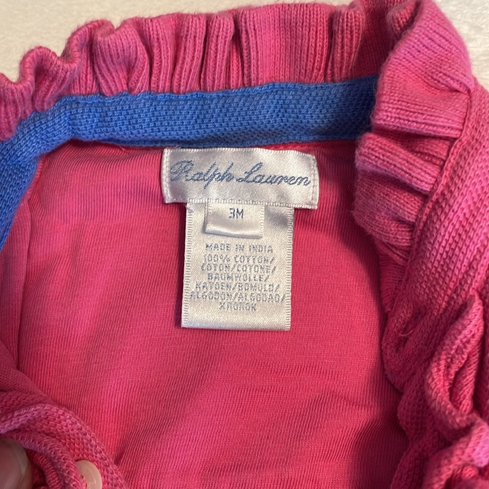 Ralph Lauren long sleeve shirt pink !! 3 months ! - Picture 3 of 6